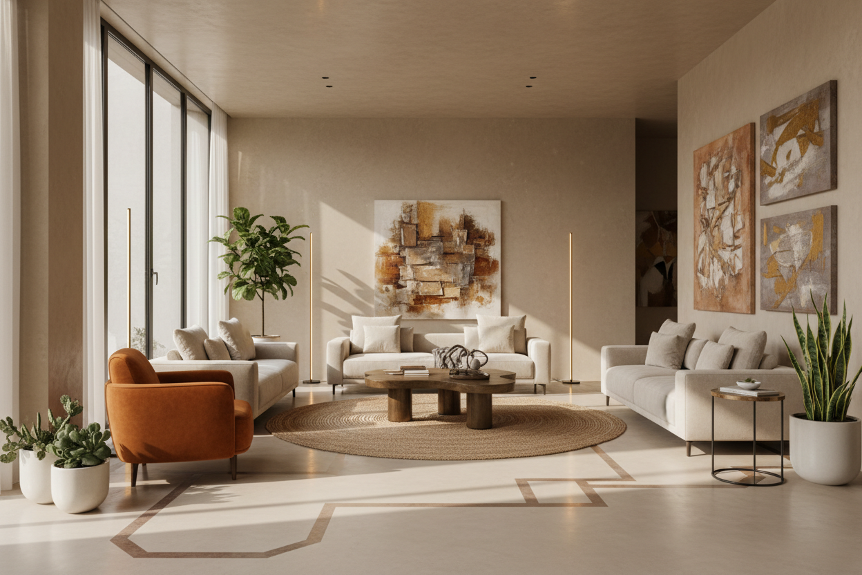 10 Façons Élégantes de Personnaliser Votre Béton Ciré Beige pour un Intérieur Unique