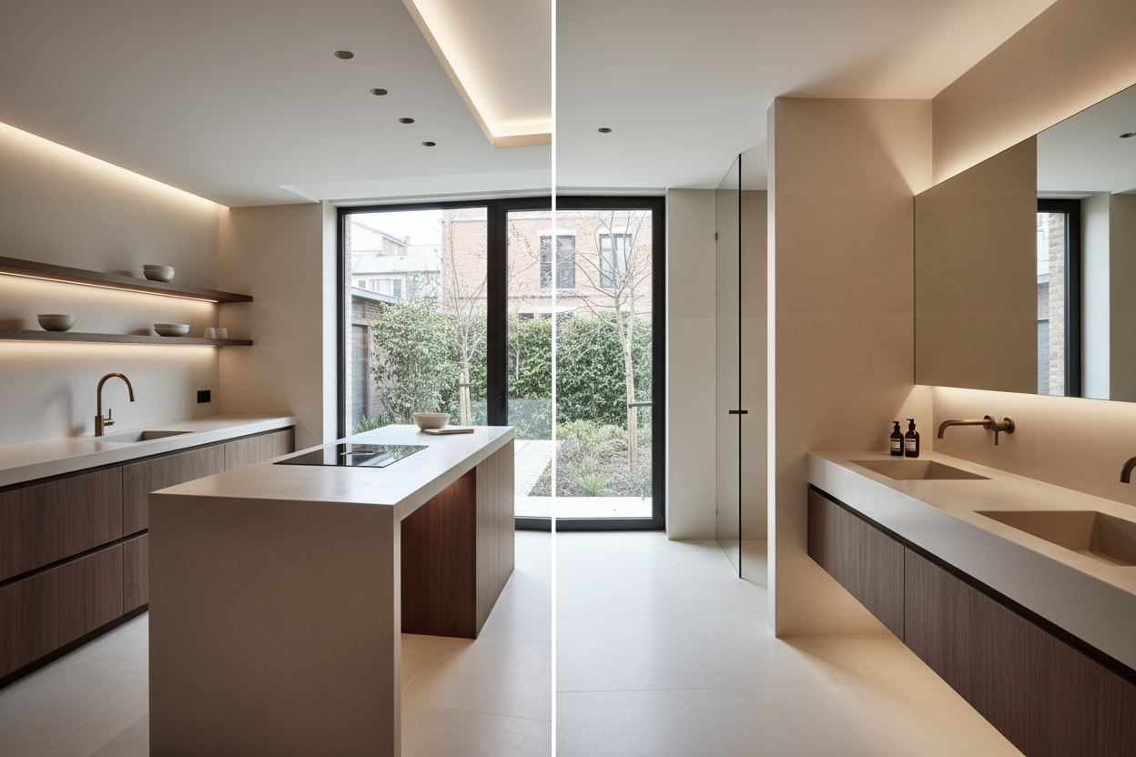 Comment Intégrer le Béton Ciré aux Îlots et Meubles de Cuisine et SDB