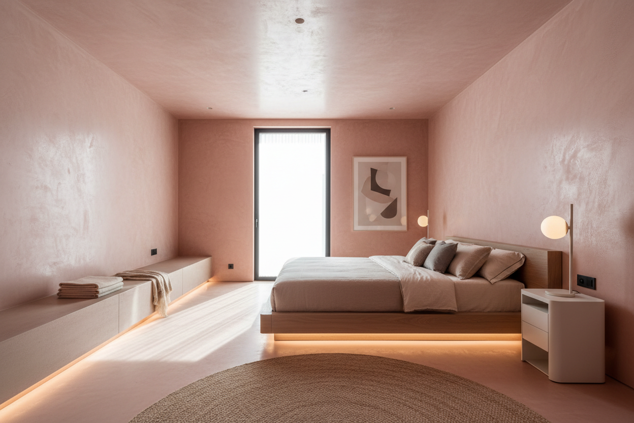 Le Béton Ciré Rose : Un Choix Élégant pour Votre Chambre Moderne