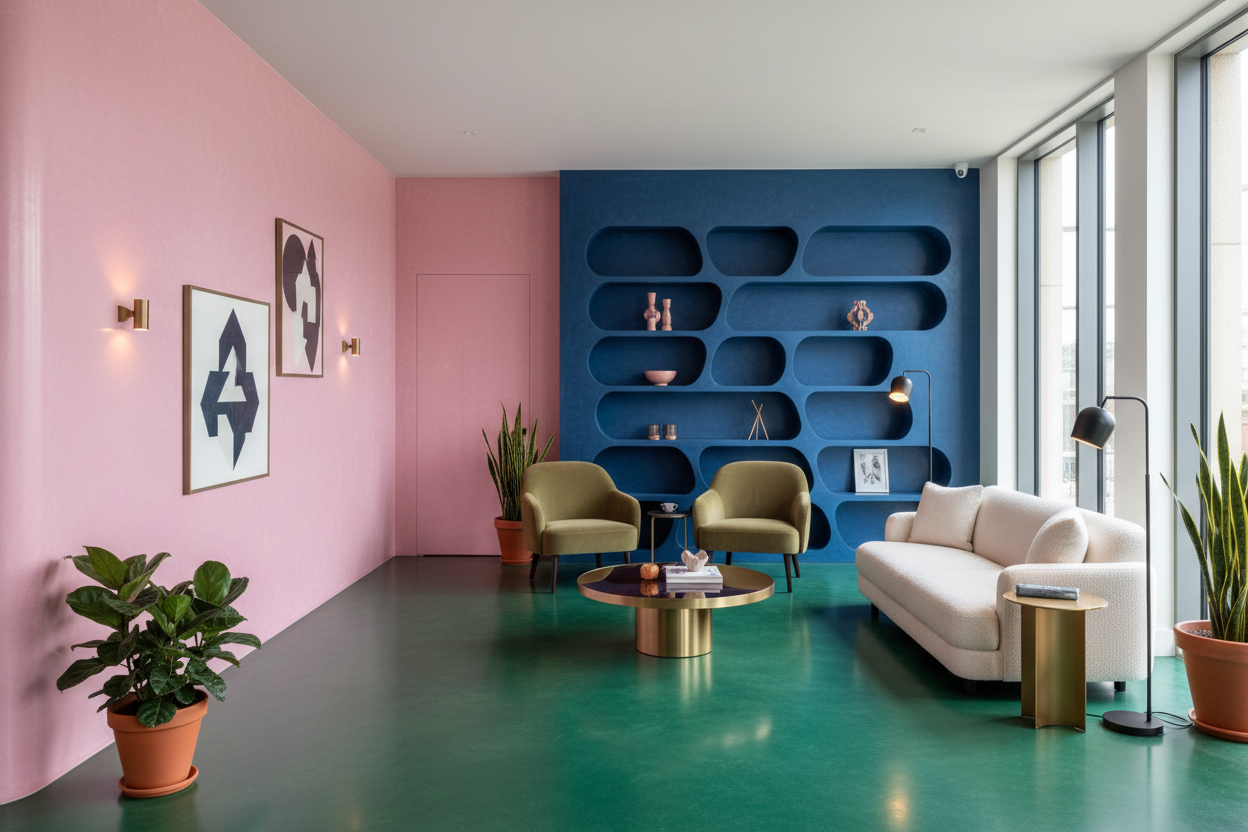 Béton Ciré Coloré : Osez le Rose, le Vert et le Bleu pour un Intérieur Vibrant et Élégant
