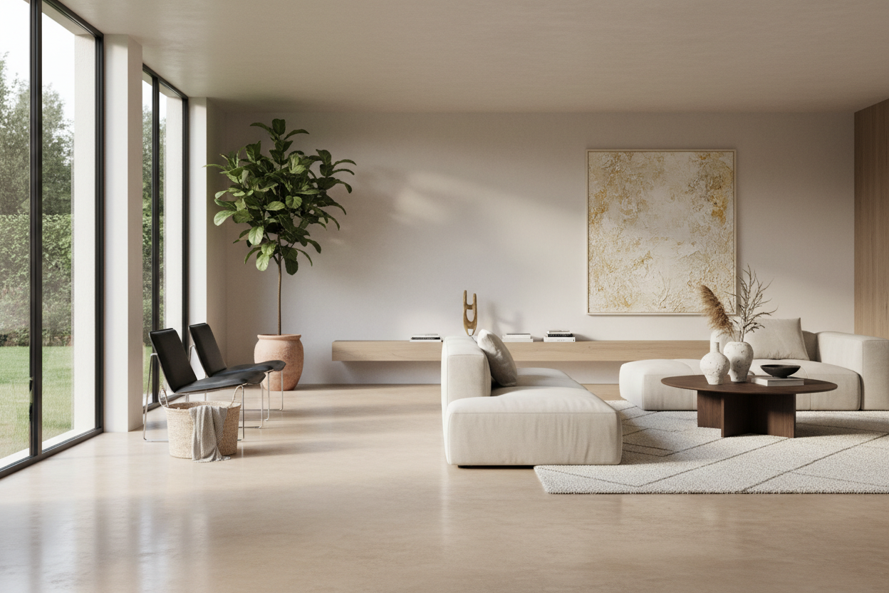 Le Béton Ciré Beige : Le Neutre Intemporel qui Met en Valeur Votre Déco