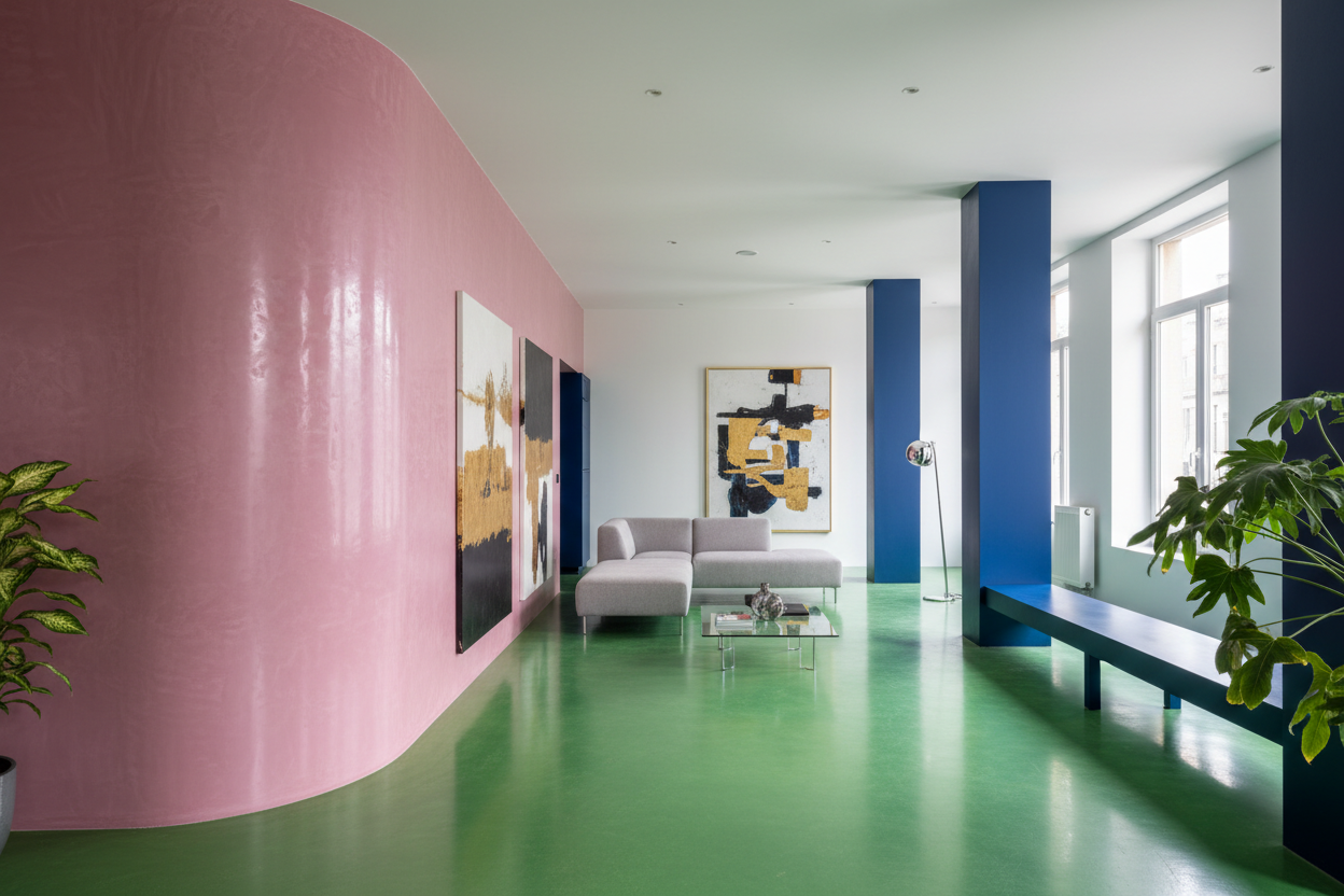 Les Couleurs Audacieuses : Béton Ciré Rose, Vert et Bleu